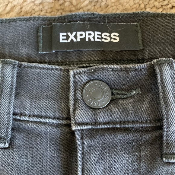 Express Black Fringe Denim Mini Skirt - Picture 4 of 6